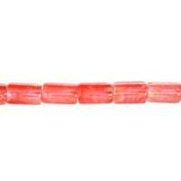 Cherry Quartz Beads - Hexagon Tube - 6x9mm - 16-inch - unbranded beads for jewelry making