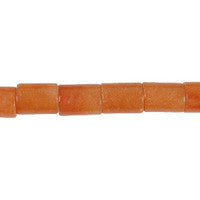 Carnelian Beads - Hexagon Tube - 6x9mm - 16-inch - unbranded beads for jewelry making