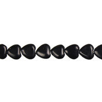 Black Quartz Glass Beads - Heart - 8x8mm - 16-inch - unbranded beads for jewelry making