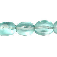 Aqua Quartz Glass Beads - Smooth Nugget - 8x12mm - 16-inch - unbranded beads for jewelry making