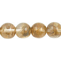 Coffee Quartz Glass Beads - Round - 14mm - 16-inch - unbranded beads for jewelry making