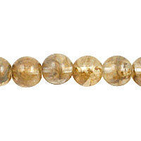 Coffee Quartz Glass Beads - Round - 12mm - 16-inch - unbranded beads for jewelry making