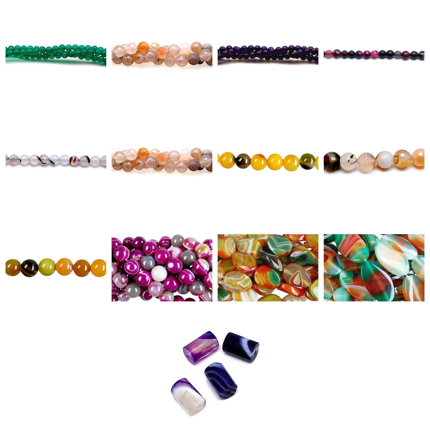 agate-gemstone-beads - enlarged variation overview