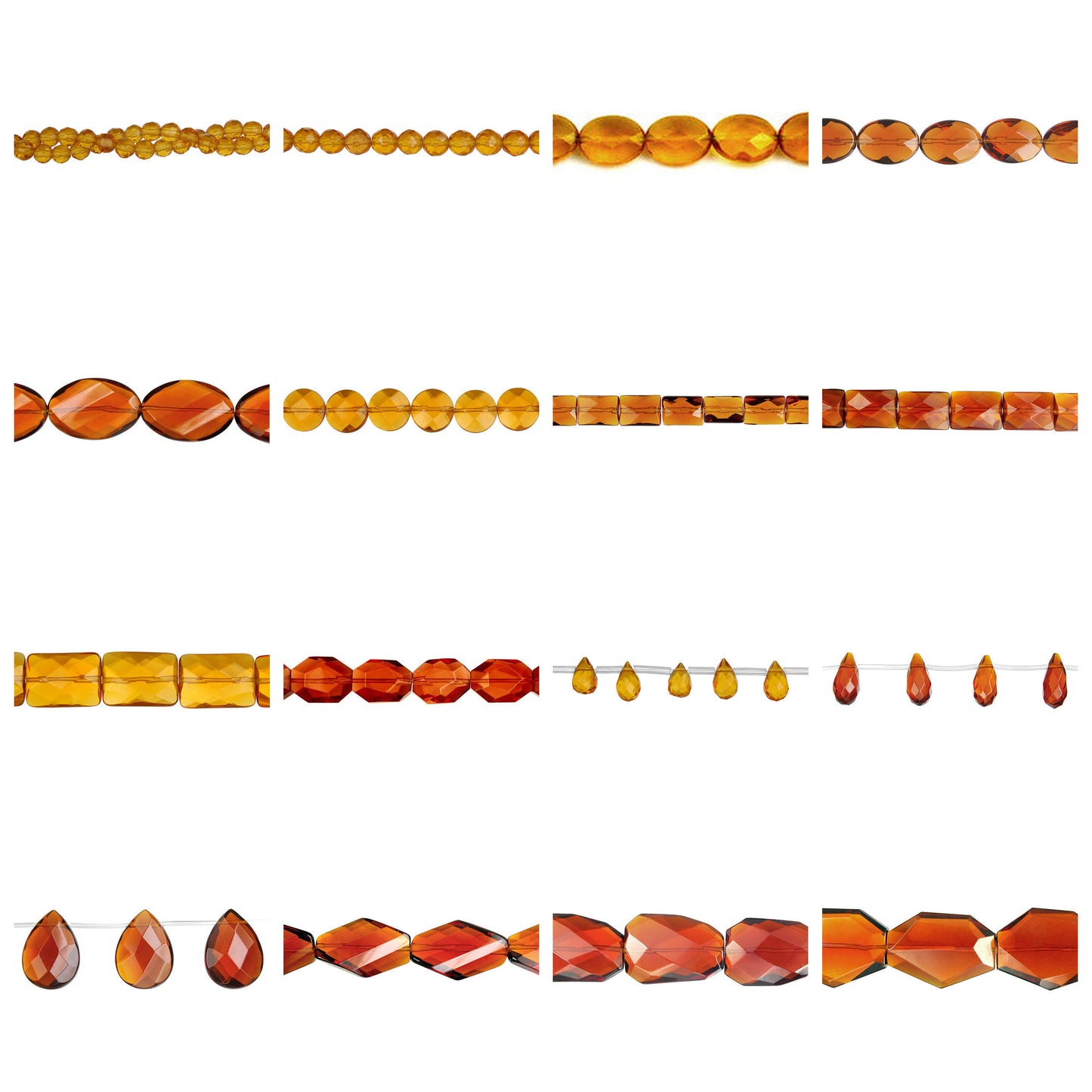 amber-quartz-glass-beads - enlarged variation overview