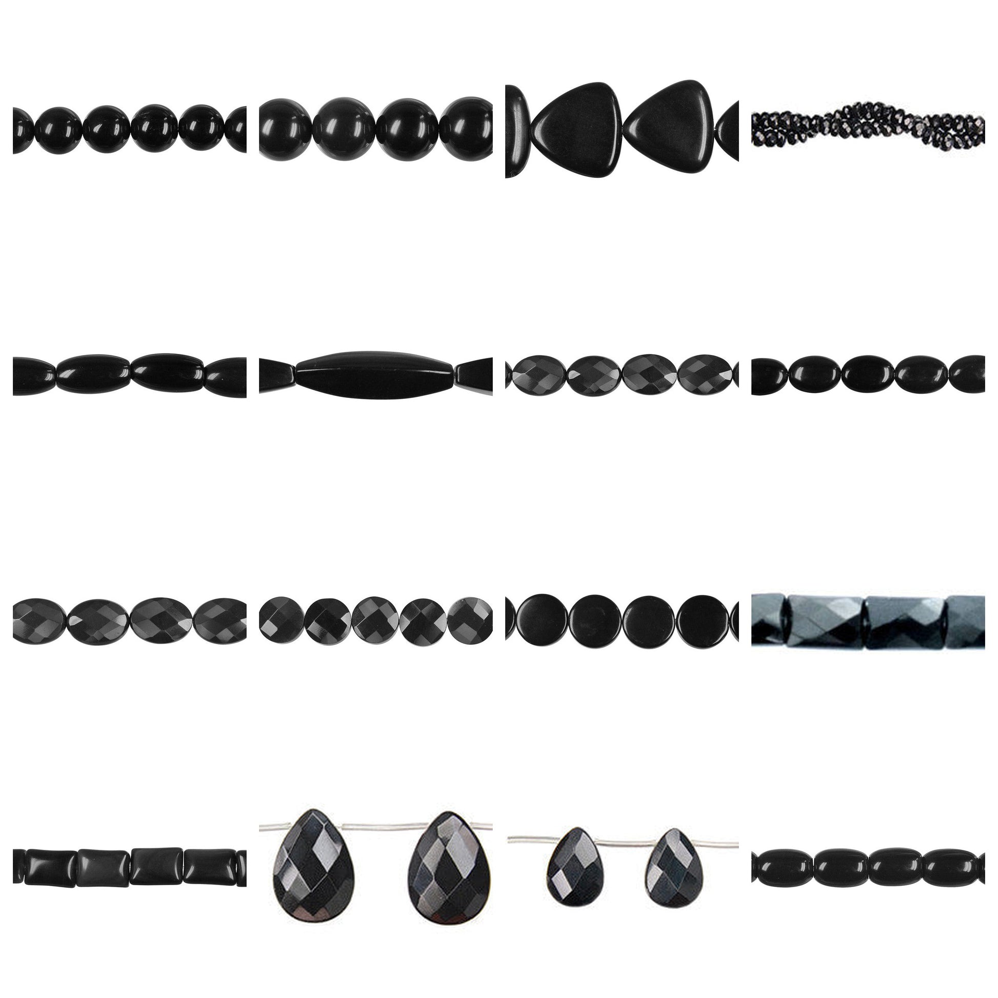 black-jasper-gemstone-beads - enlarged variation overview