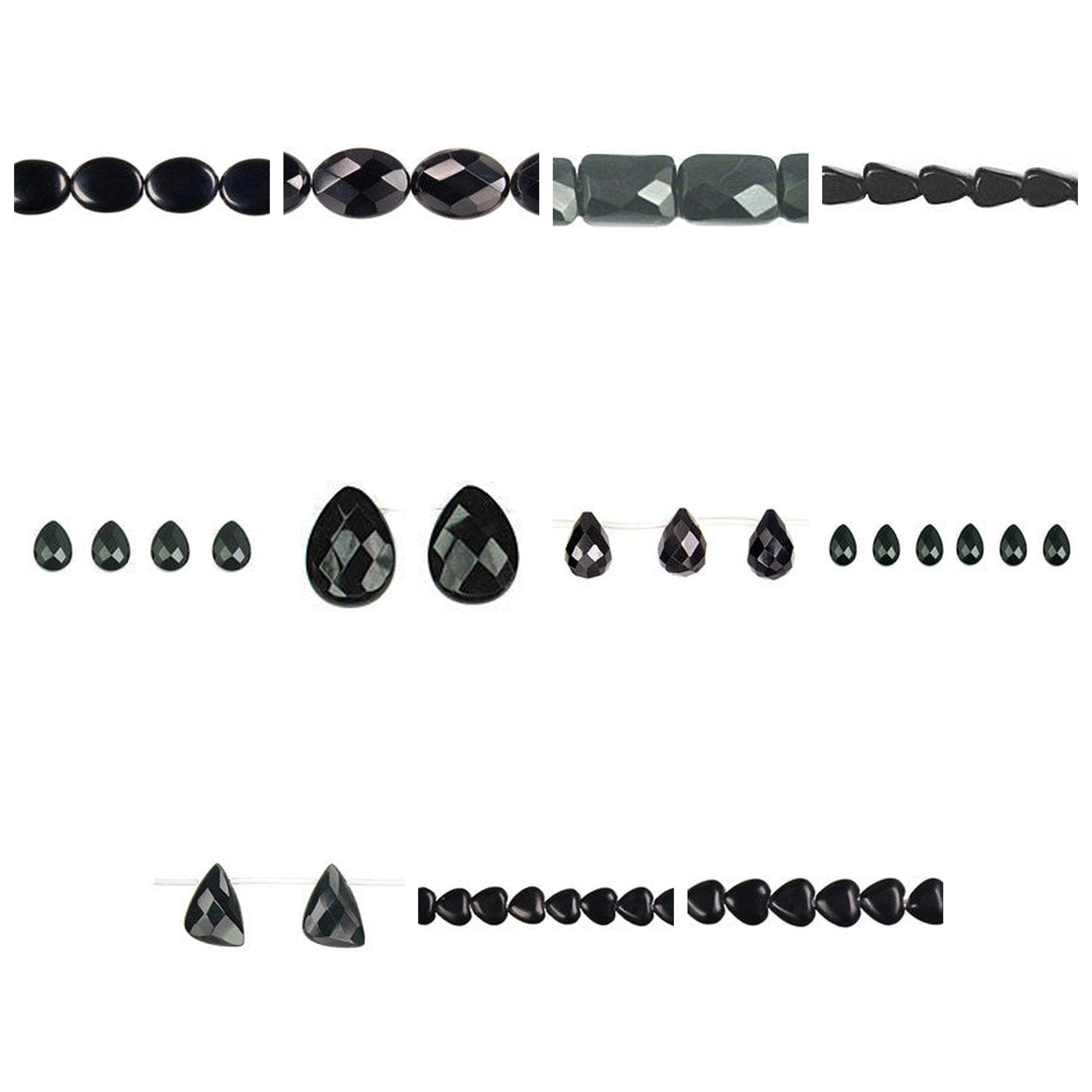 black-quartz-glass-beads - enlarged variation overview