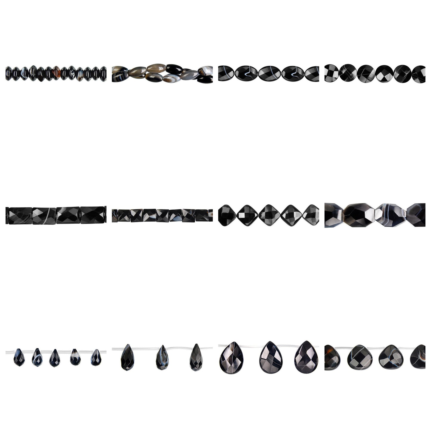 black-sardonyx-gemstone-beads - enlarged variation overview