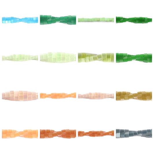 cat-eye-fiber-optic-glass-cube-beads - enlarged variation overview