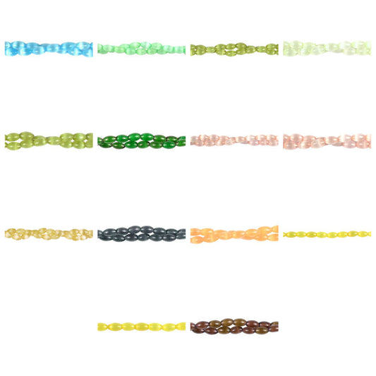 cat-eye-fiber-optic-glass-rice-beads - enlarged variation overview