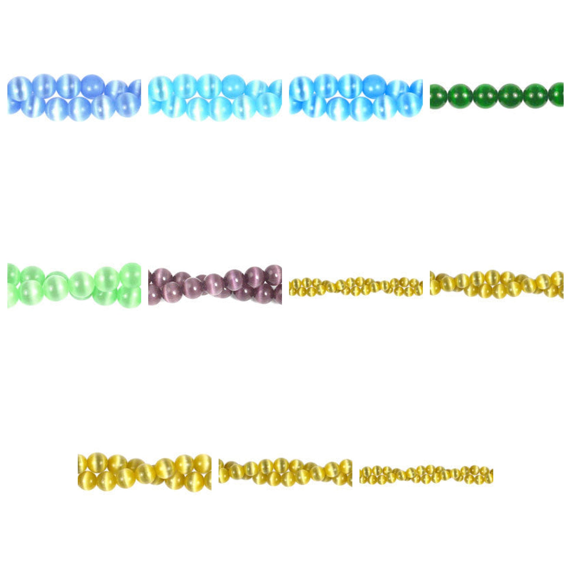 cat-eye-fiber-optic-glass-round-beads - enlarged variation overview