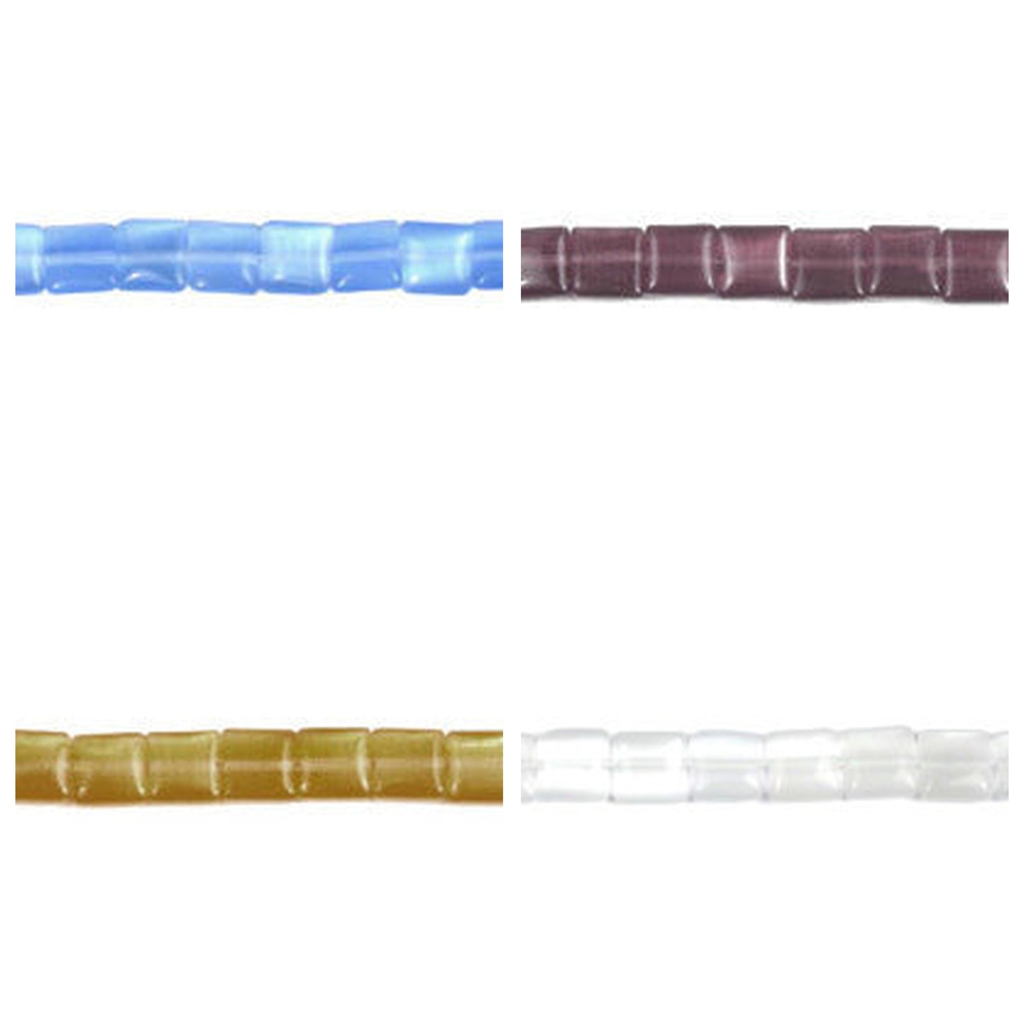cat-eye-fiber-optic-glass-square-beads - enlarged variation overview