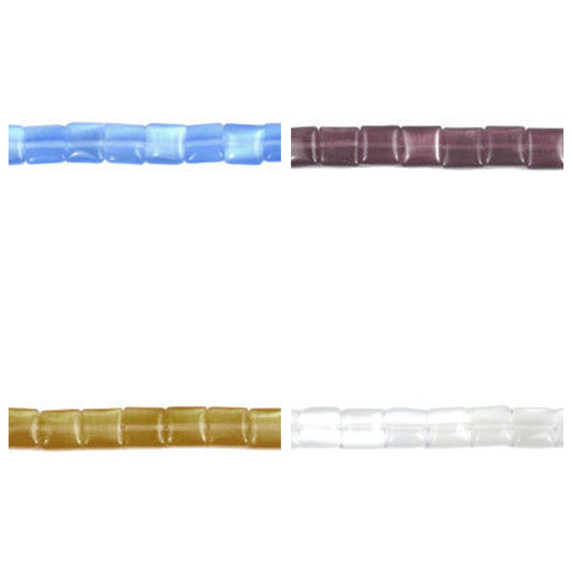 cat-eye-fiber-optic-glass-square-beads - enlarged variation overview
