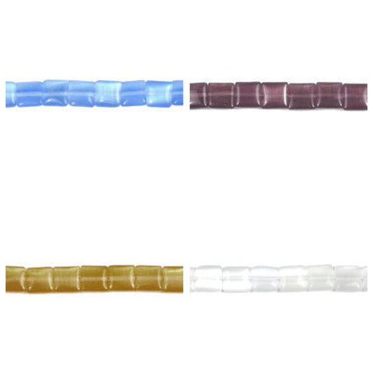 cat-eye-fiber-optic-glass-square-beads - enlarged variation overview