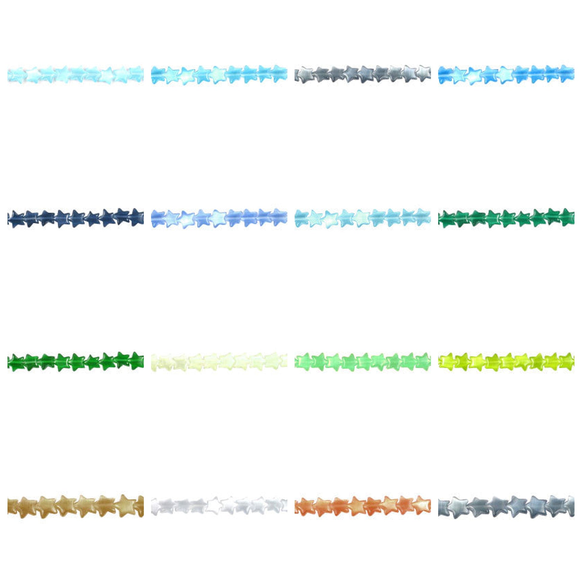 cat-eye-fiber-optic-glass-star-beads - enlarged variation overview
