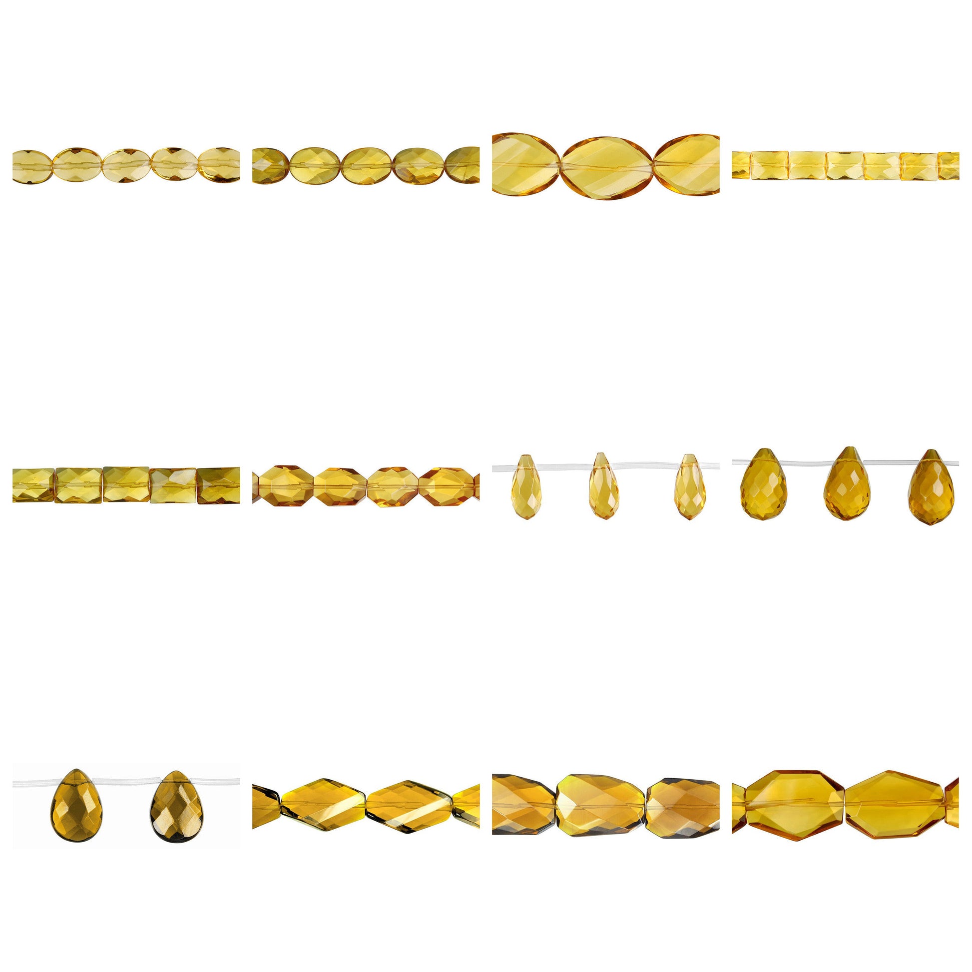 champagne-quartz-glass-beads - enlarged variation overview