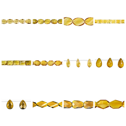champagne-quartz-glass-beads - enlarged variation overview