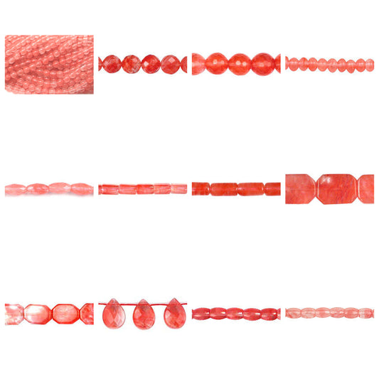 cherry-quartz-beads - enlarged variation overview
