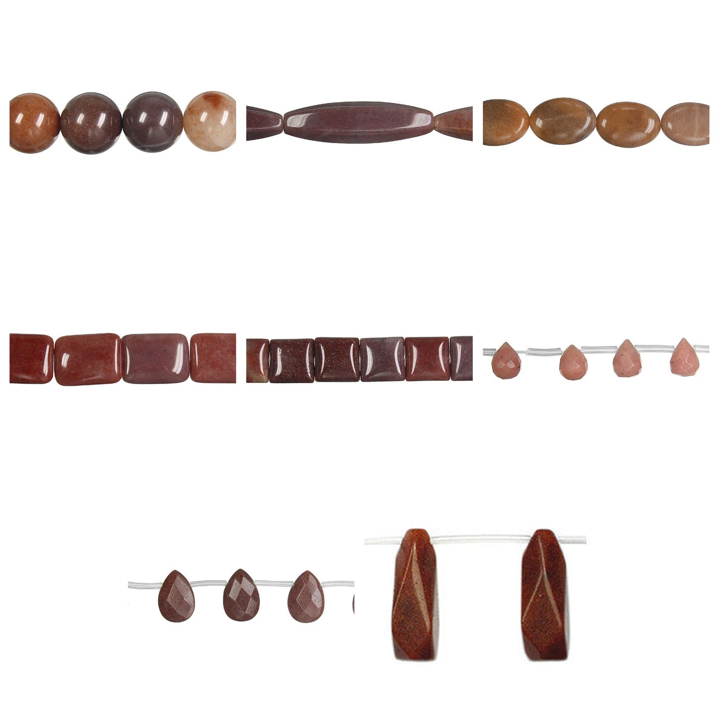 chocolate-aventurine-gemstone-beads - enlarged variation overview