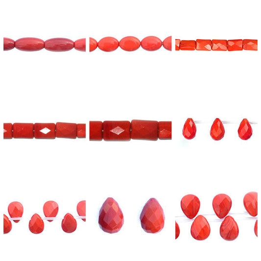 coral-quartz-glass-beads - enlarged variation overview
