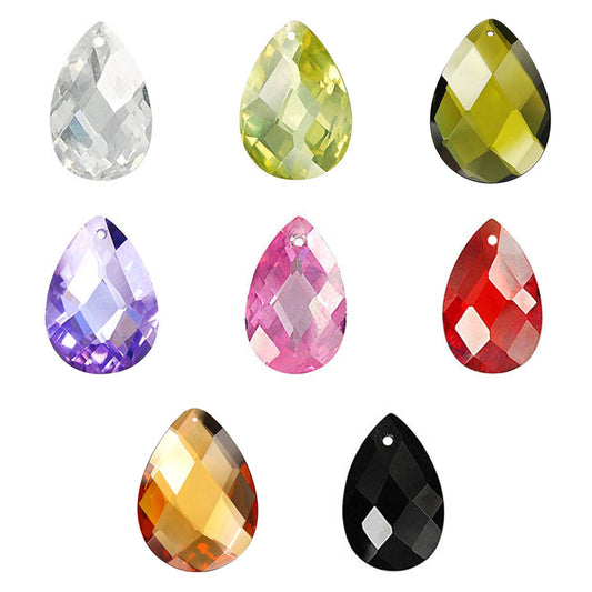 cubic-zirconia-flat-briolette-pendants - enlarged variation overview