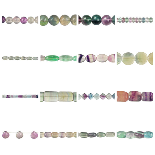 fluorite-gemstone-beads - enlarged variation overview