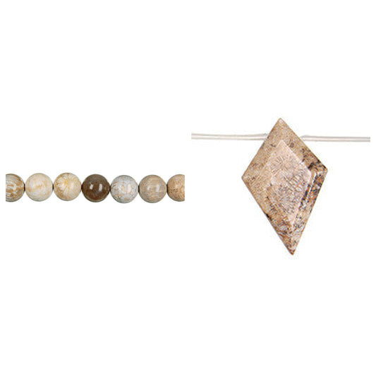 fossil-coral-gemstone-beads - enlarged variation overview