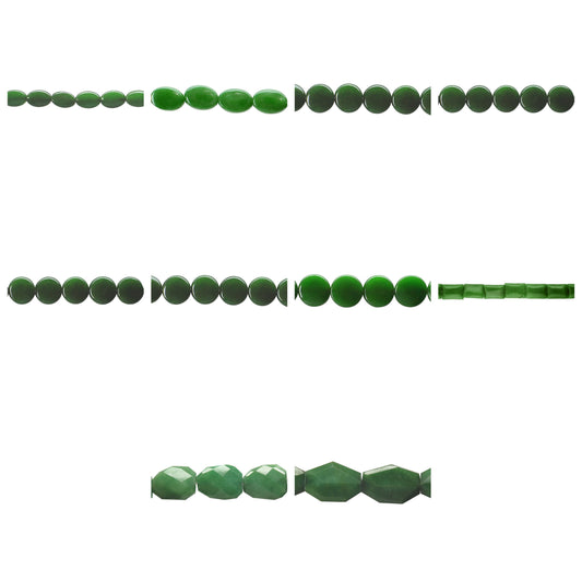 green-marble-gemstone-beads - enlarged variation overview