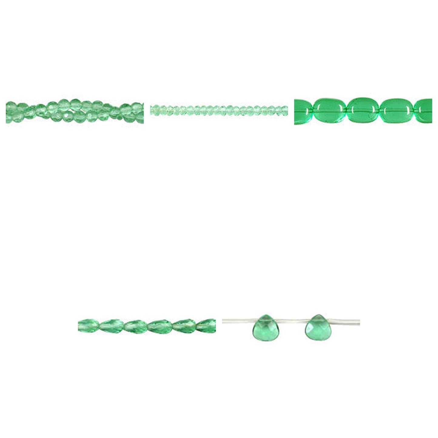 green-quartz-glass-beads - enlarged variation overview