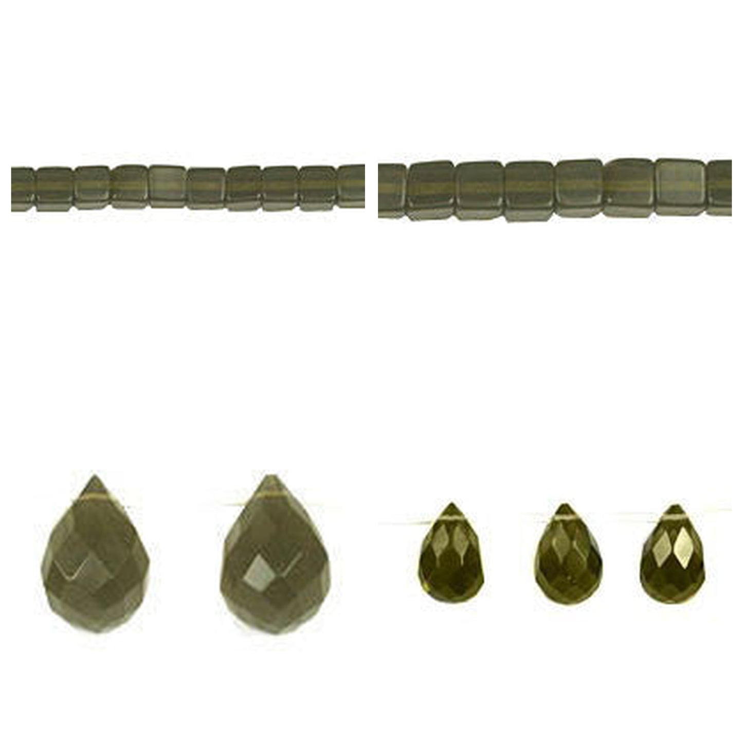 green-smoky-quartz-glass-beads - enlarged variation overview