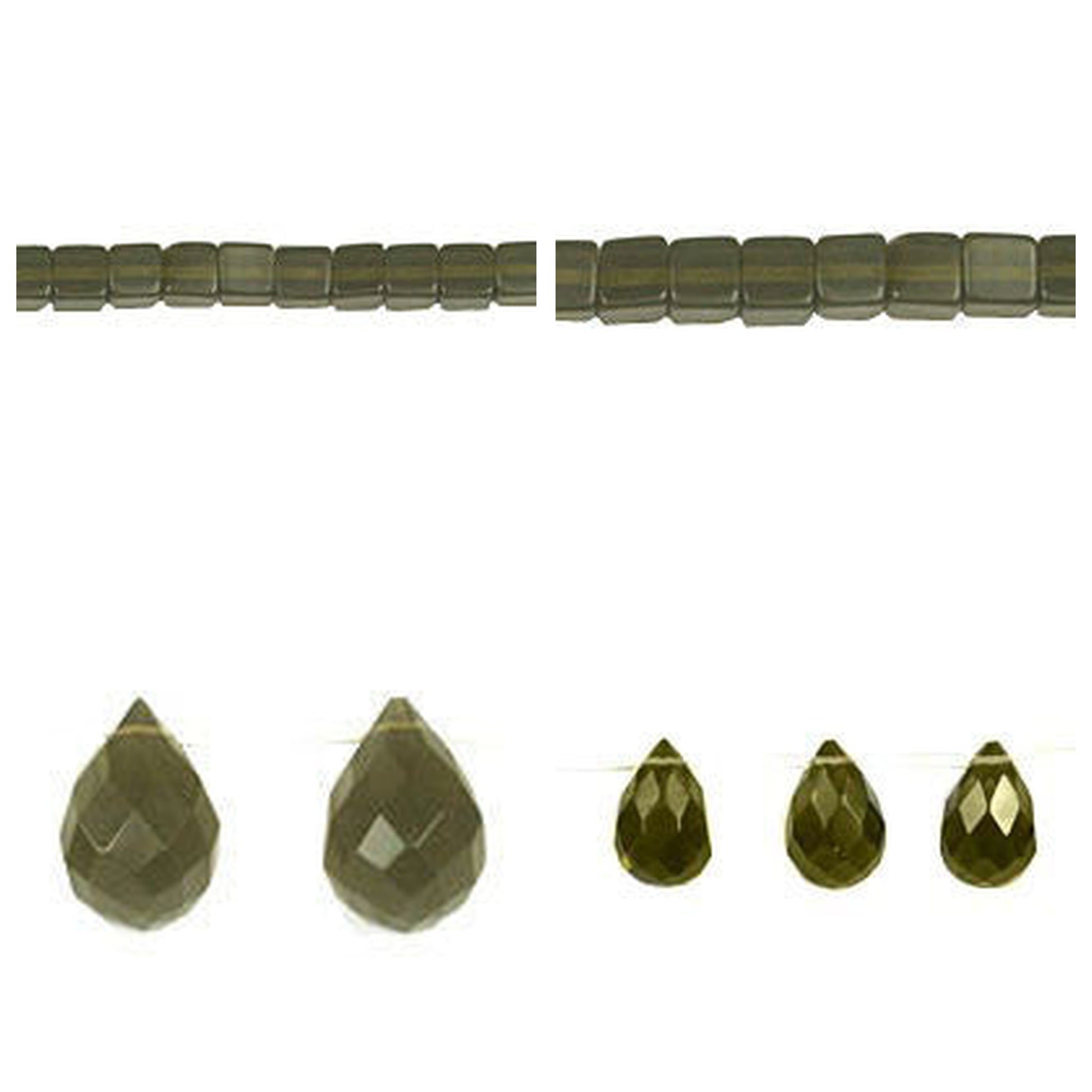 green-smoky-quartz-glass-beads - enlarged variation overview