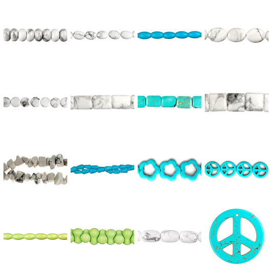 howlite-gemstone-beads - enlarged variation overview