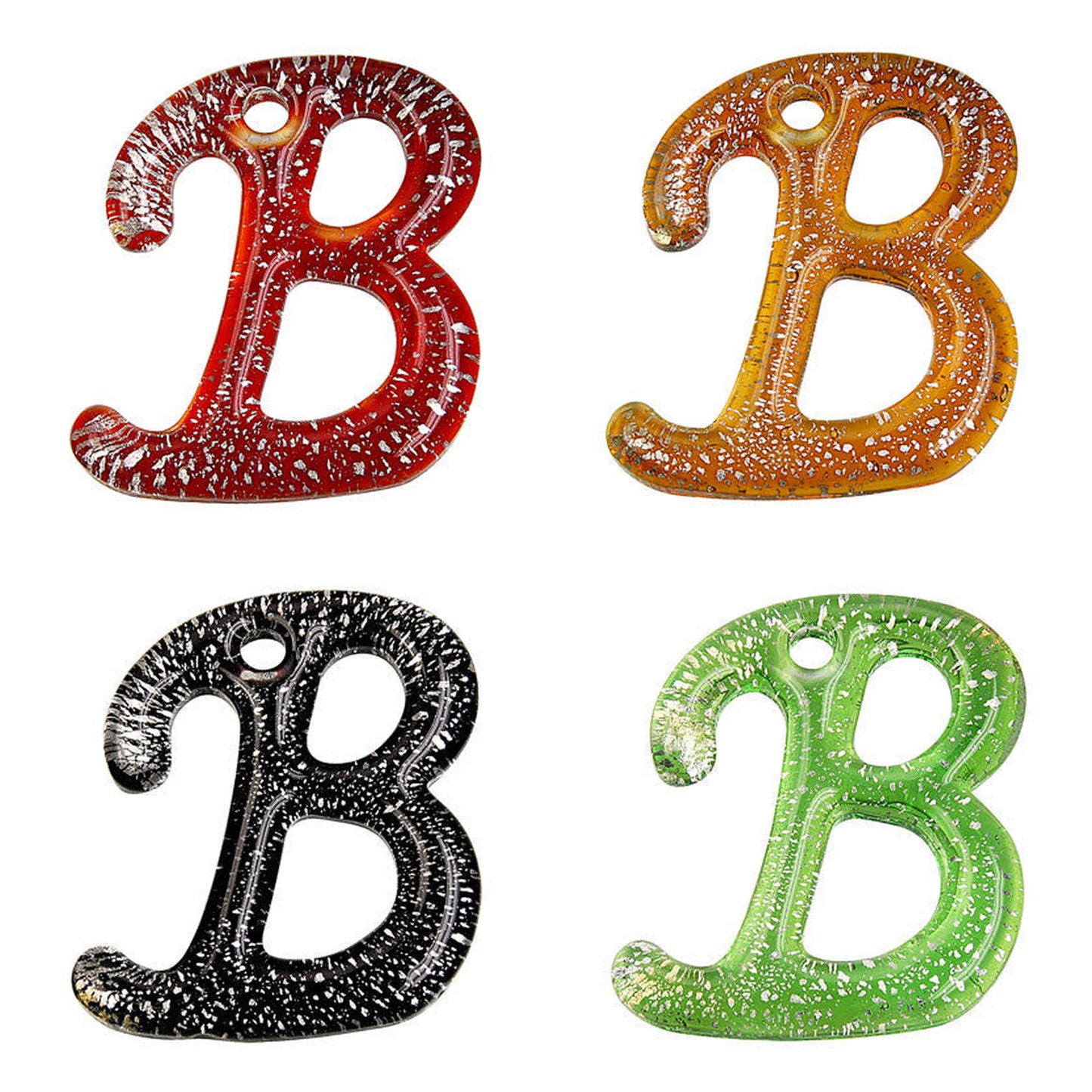 lampwork-art-glass-alphabet-pendants - enlarged variation overview