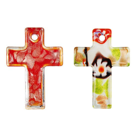 lampwork-art-glass-cross-pendants - enlarged variation overview