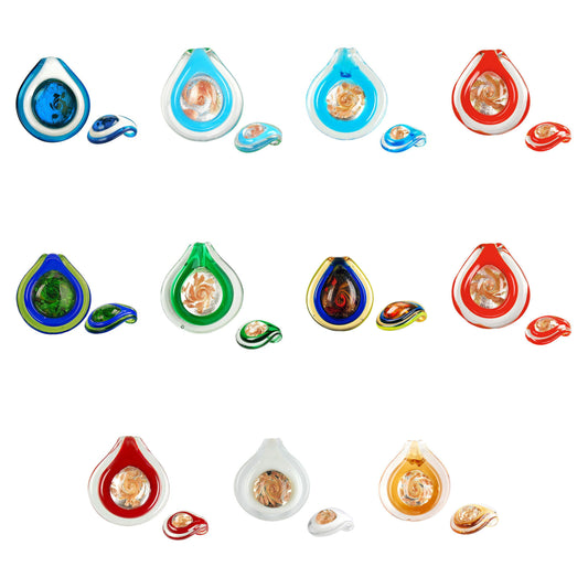 lampwork-art-glass-eye-coin-pendants - enlarged variation overview