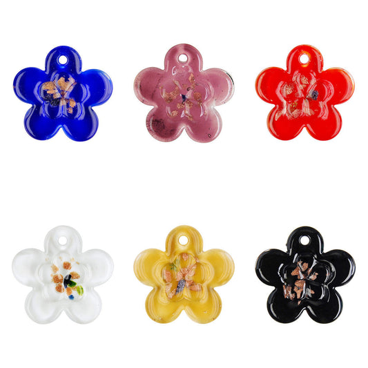 lampwork-art-glass-flower-pendants - enlarged variation overview
