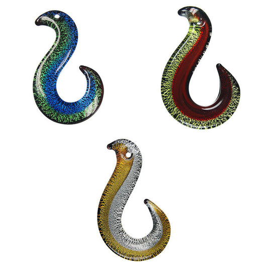 lampwork-art-glass-hook-pendants - enlarged variation overview
