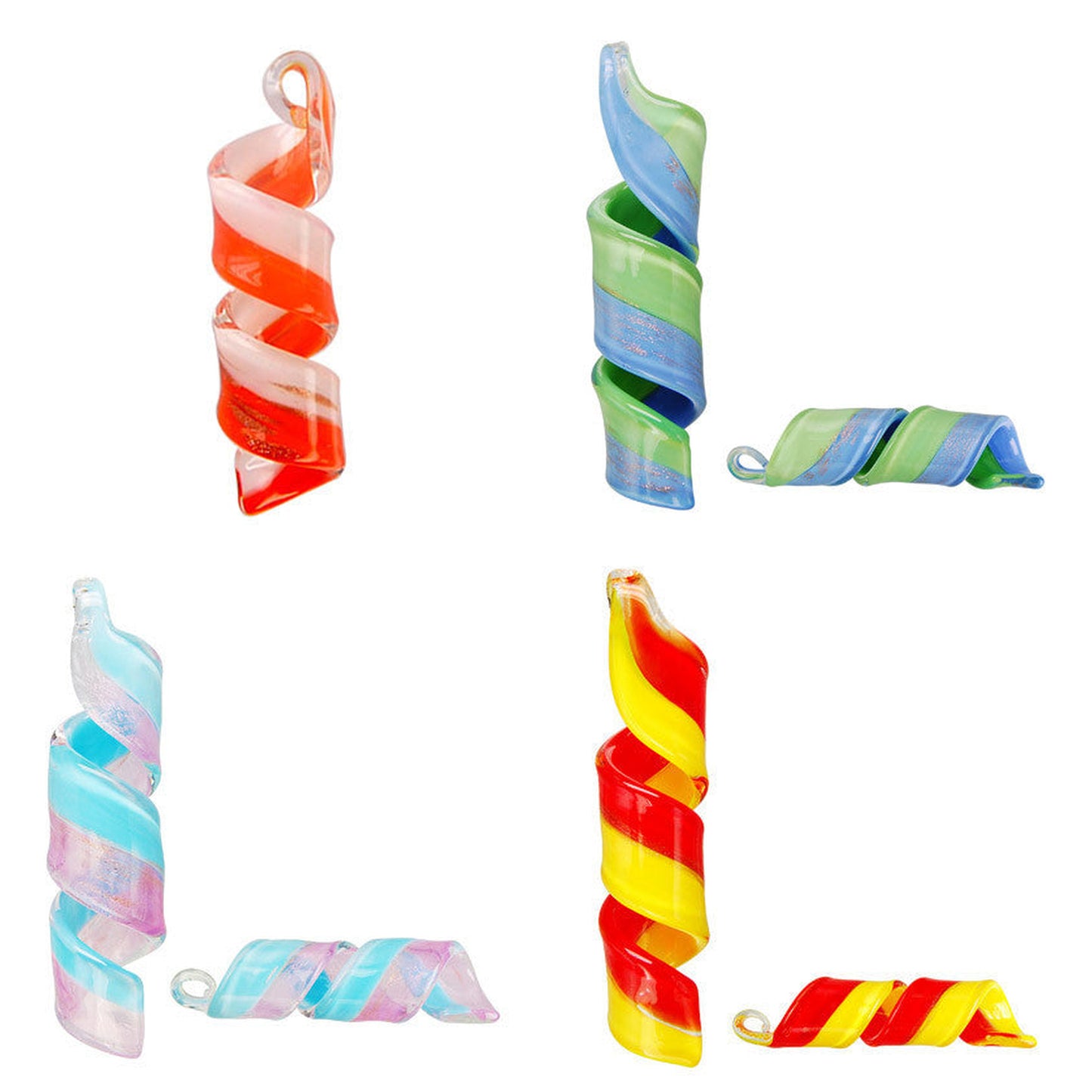 lampwork-art-glass-twist-pendants - enlarged variation overview