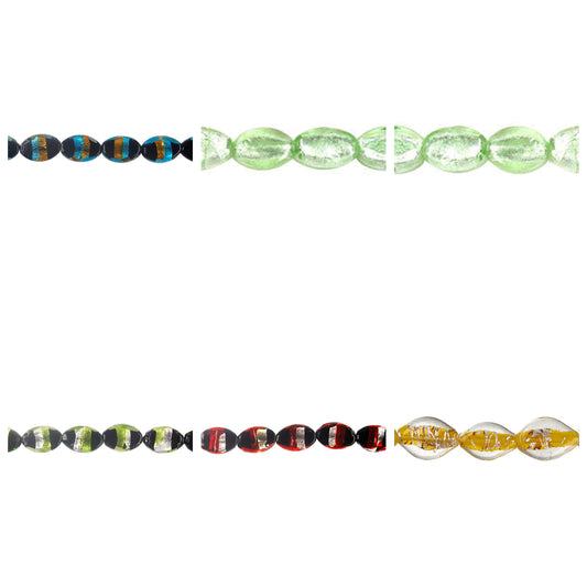 lampwork-glass-flat-oval-beads - enlarged variation overview