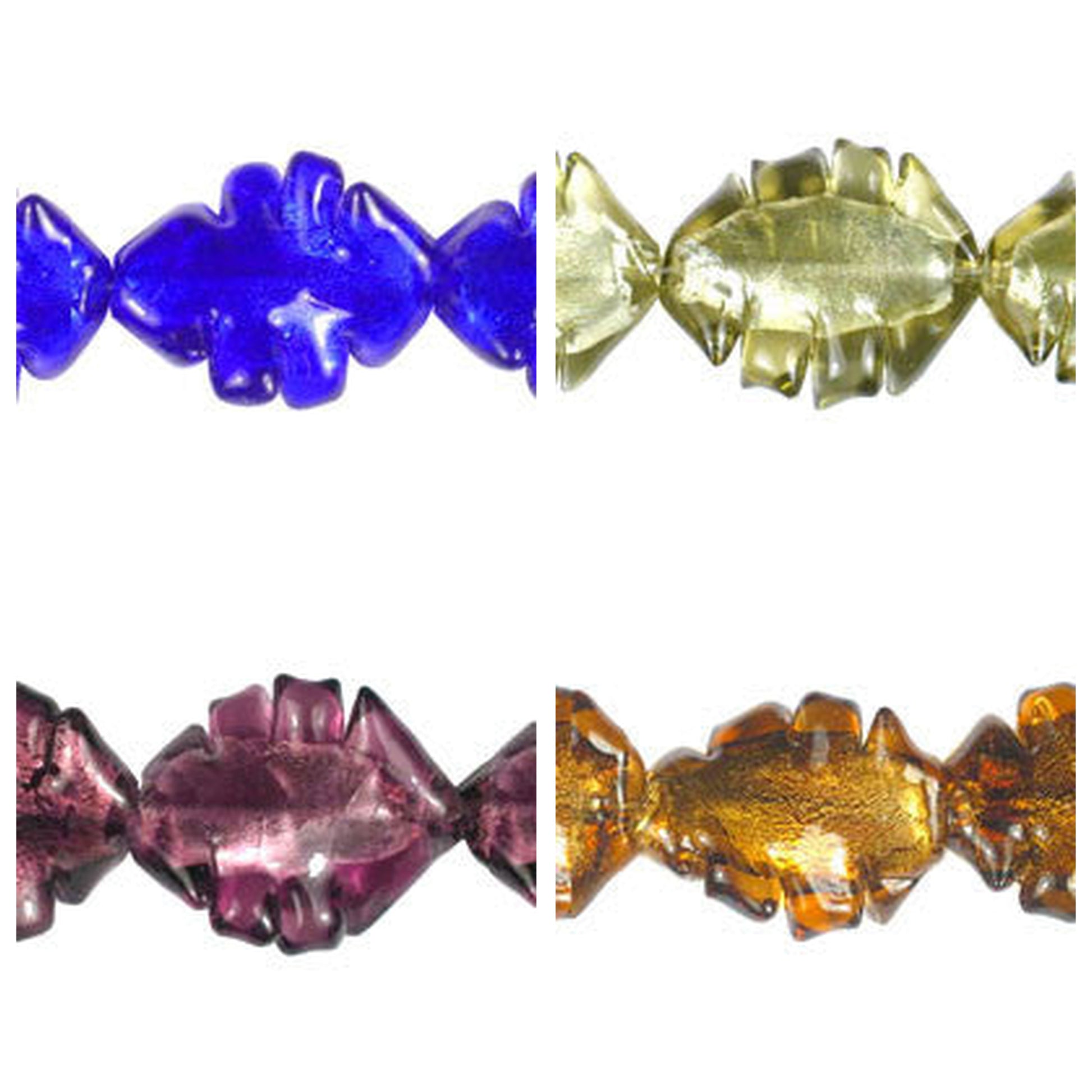 lampwork-glass-leaf-beads - enlarged variation overview