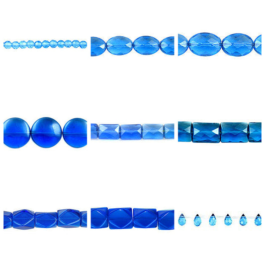 london-blue-quartz-glass-beads - enlarged variation overview