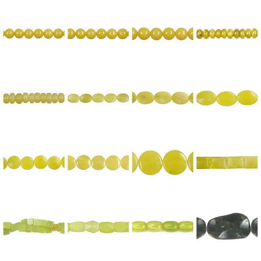 olive-jade-gemstone-beads - enlarged variation overview