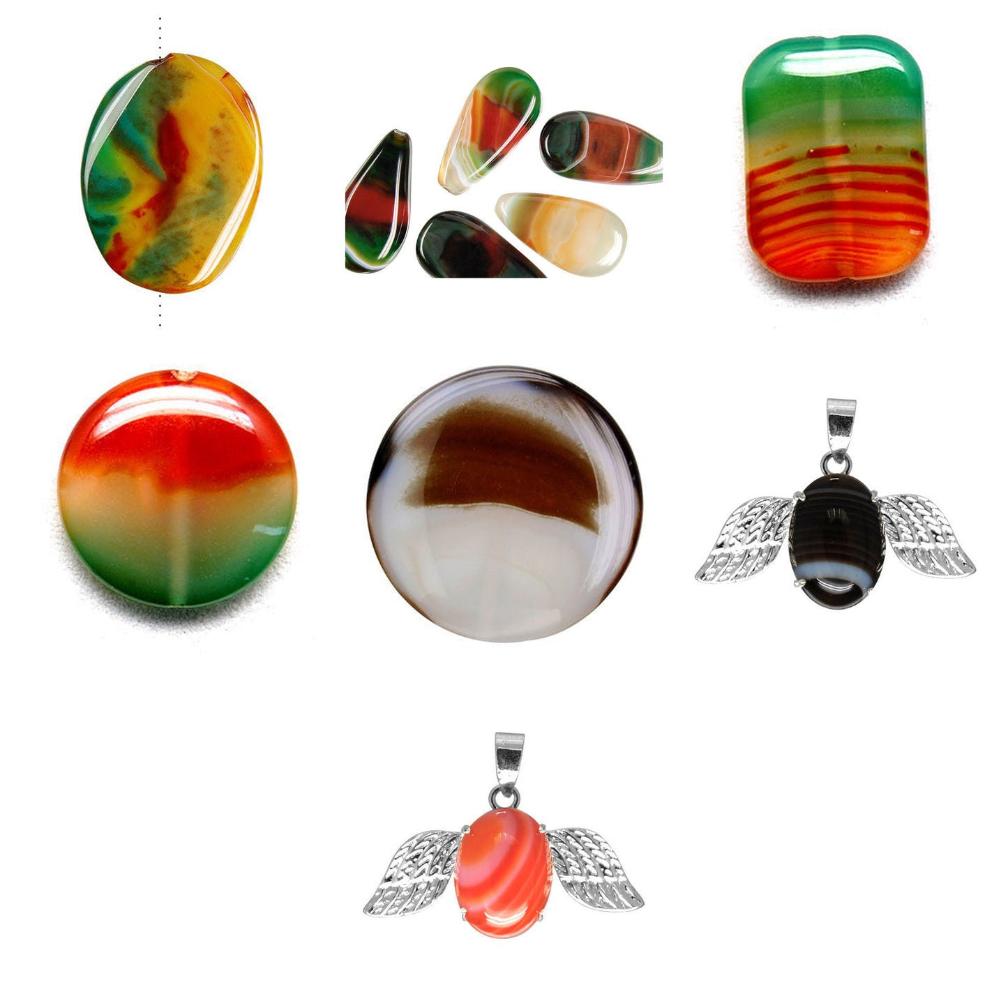 pendant-agate-pendants - enlarged variation overview