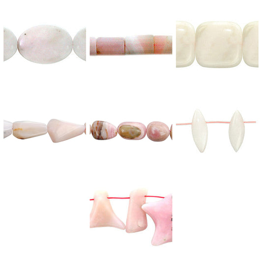 pink-opal-gemstone-beads - enlarged variation overview