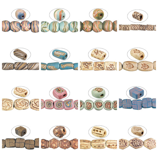 poly-clay-gemstone-beads - enlarged variation overview