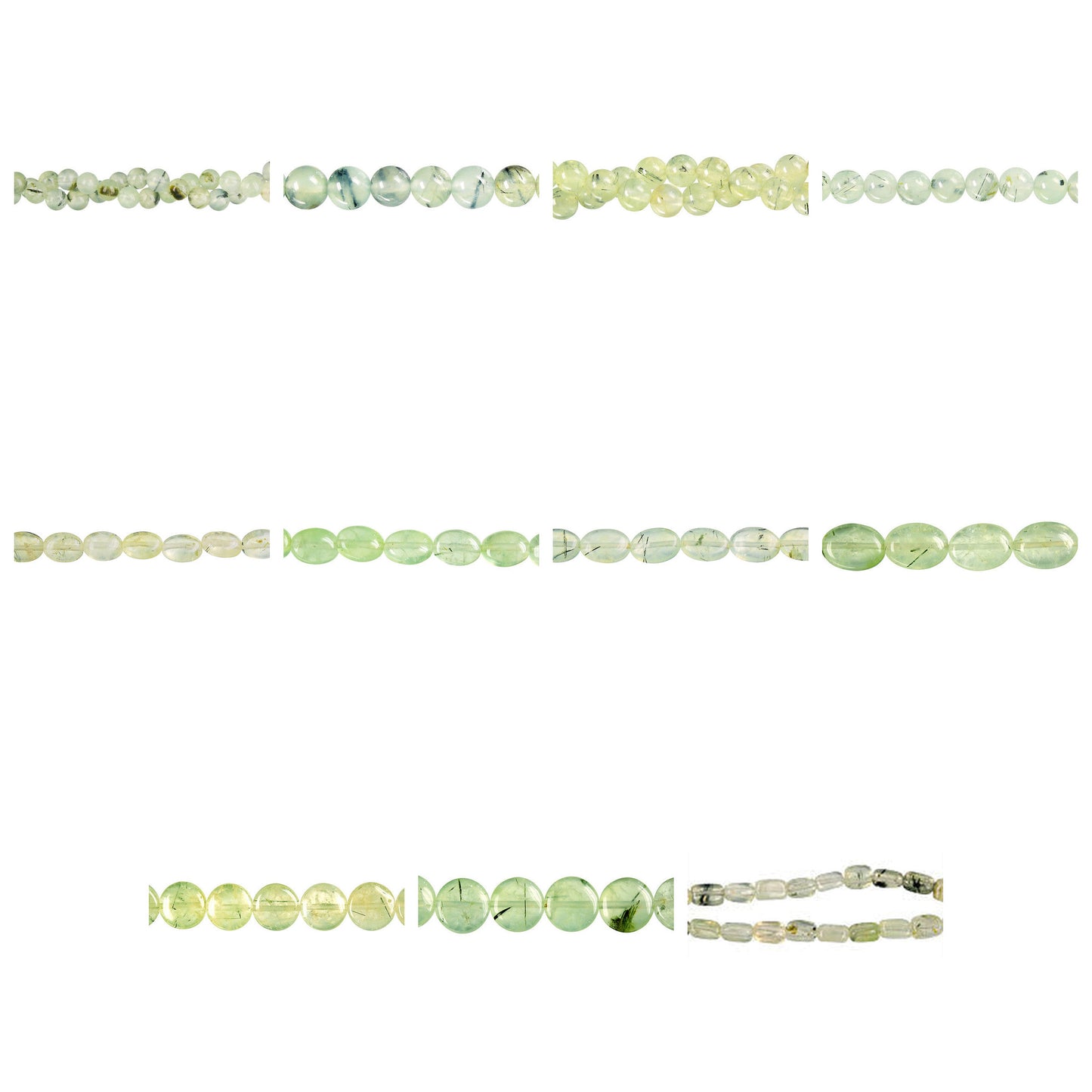 prehnite-gemstone-beads - enlarged variation overview