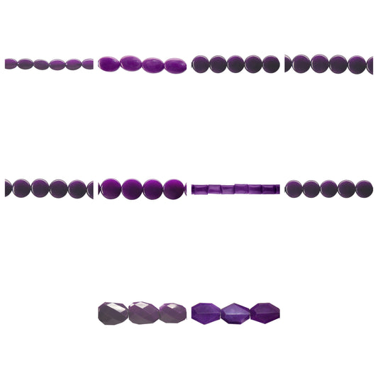 purple-marble-gemstone-beads - enlarged variation overview