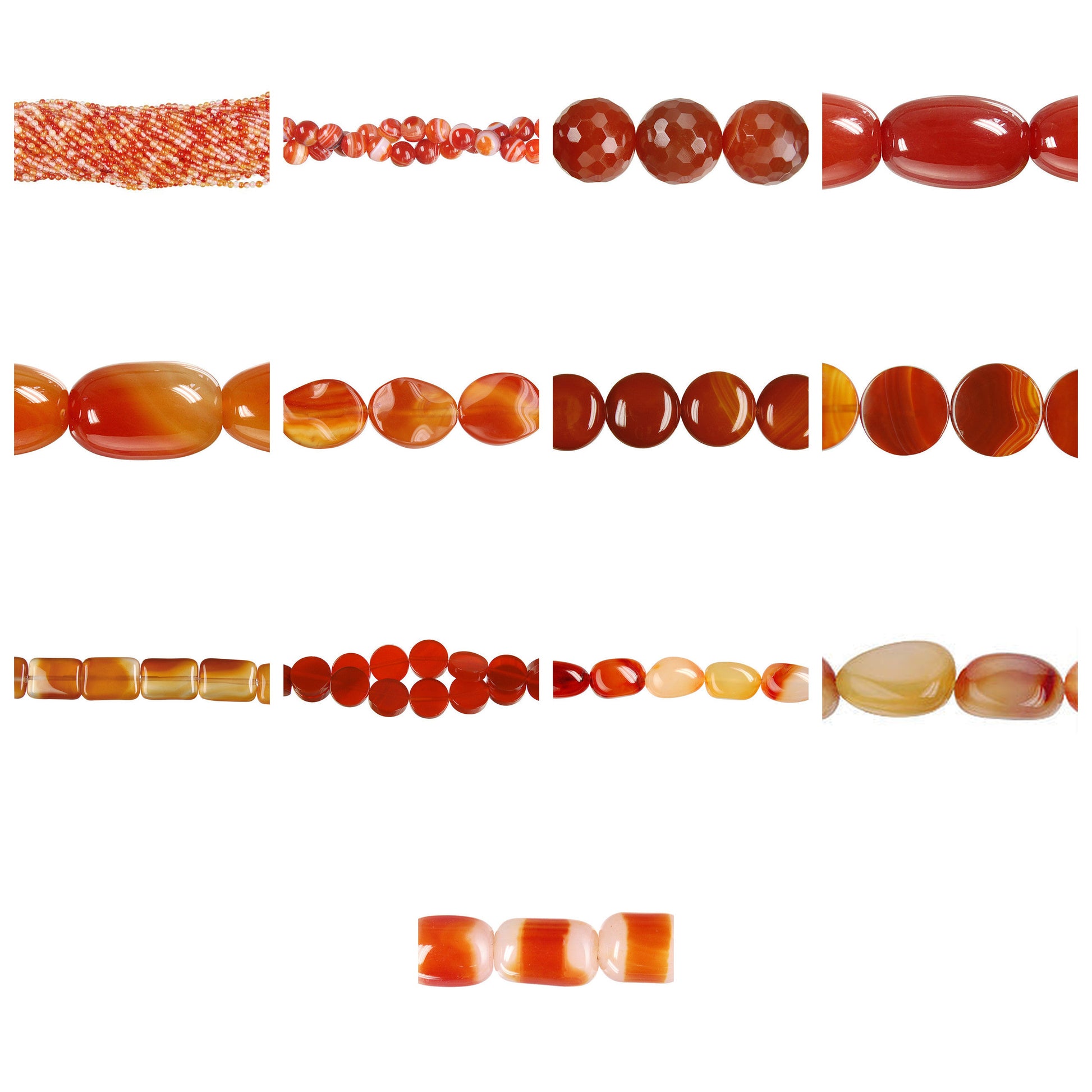 red-agate-gemstone-beads - enlarged variation overview