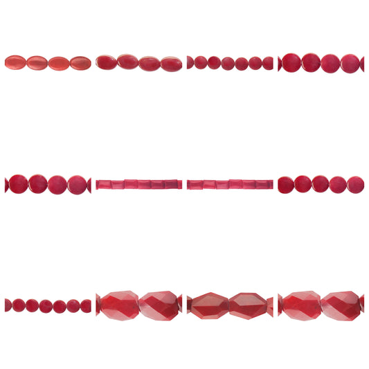 red-marble-gemstone-beads - enlarged variation overview