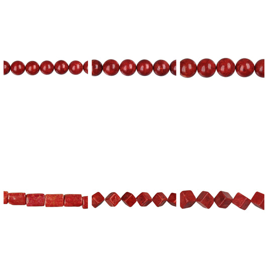 red-sponge-coral-gemstone-beads - enlarged variation overview