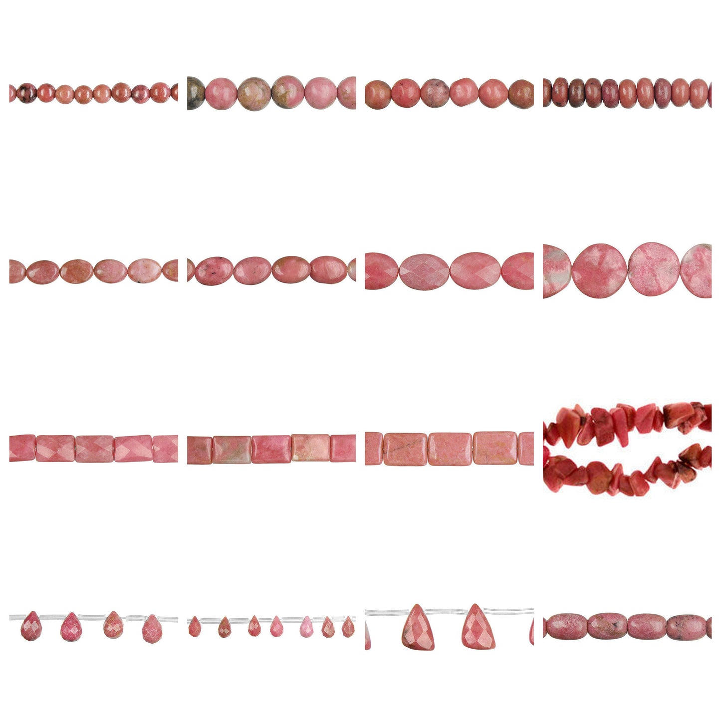 rhodonite-gemstone-beads - enlarged variation overview